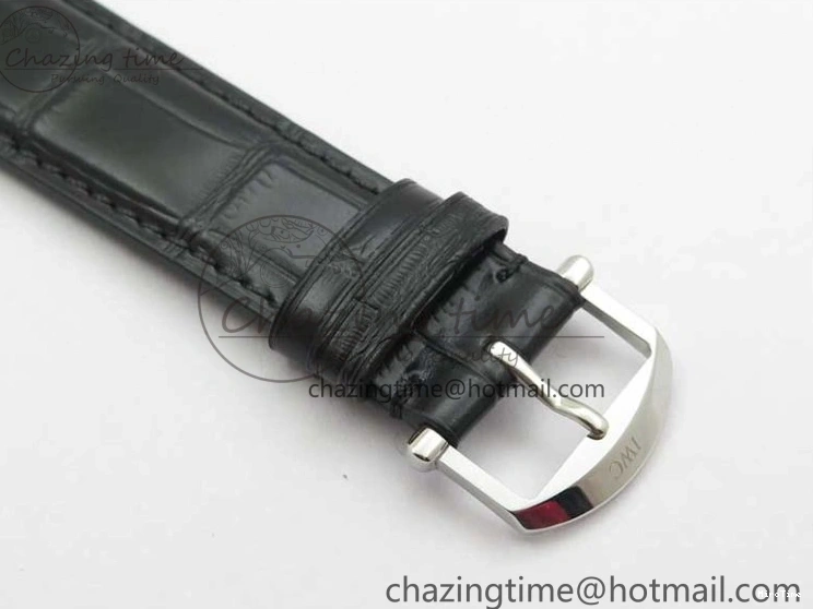 MIROTIME 0308 Vibrant Portofino IW459402 SS MKS 1:1 Best Edition White Dial on Black Leather Strap Miyota 7086